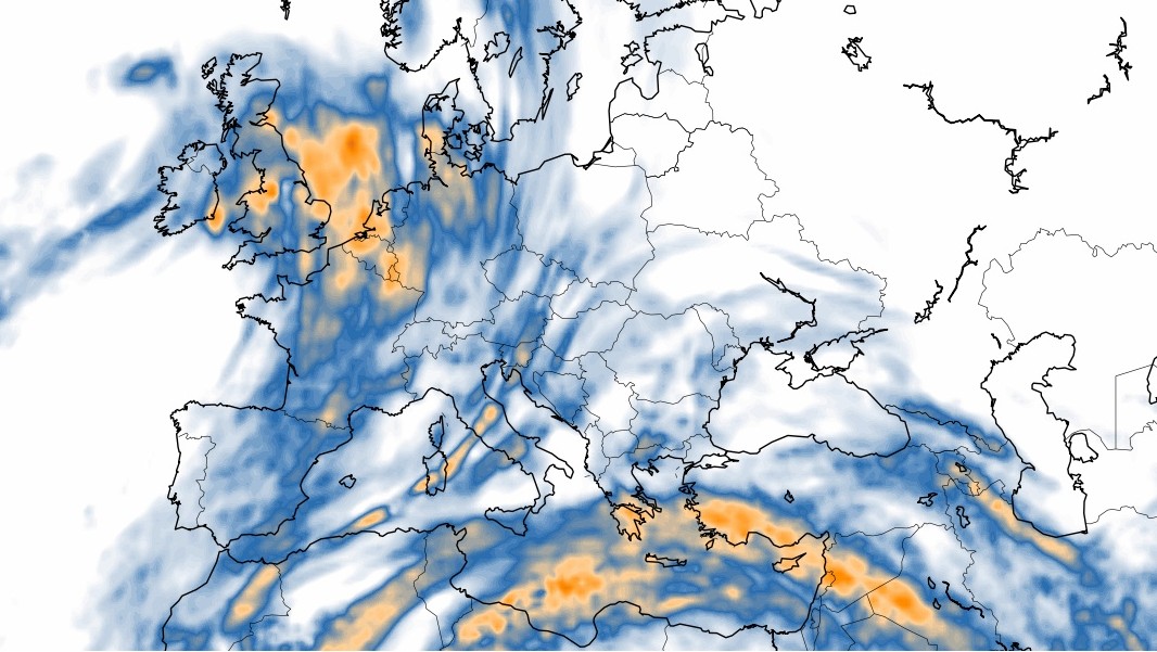 europe turbulence map at 300 mb