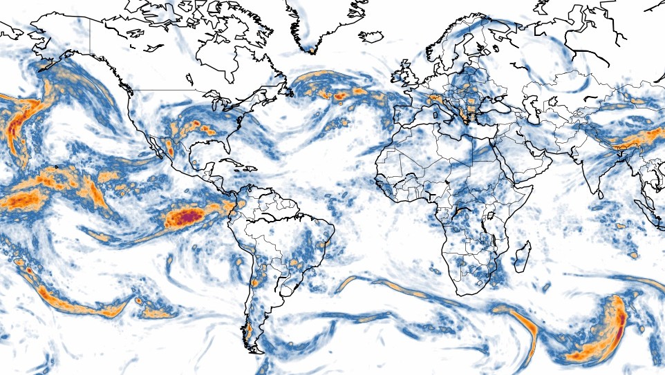 world turbulence map at 300 mb